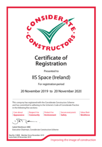 Considerate Constructors Certificate of Registration